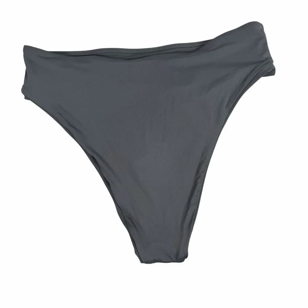 Skims Swim Mid Waist Bottom size Medium Triangle Top size Large Gunmetal